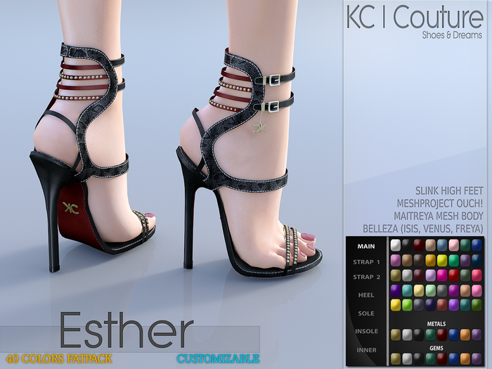 -KC- ESTHER HEELS - SLINK HIGH, MAITREYA, BELLEZA, MESHPROJECT