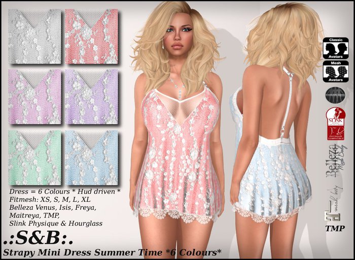 .:S&B:. Strapy Mini Dress Summer Time *6 Colours*