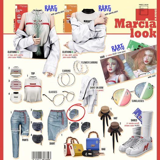 `M.BIRDIE / Marcia look-A S RARE