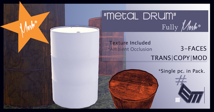 Full Perm Mesh JUNK METAL-DRUM - Entity Mesh