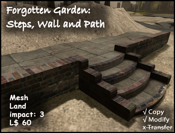 Forgotten Garden: Steps, Wall & Path