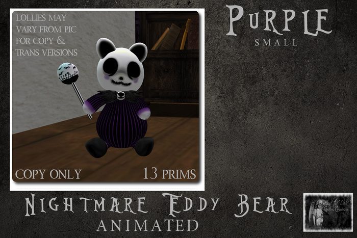 BtD Nightmare teddy  Purple copy  {Bagged}