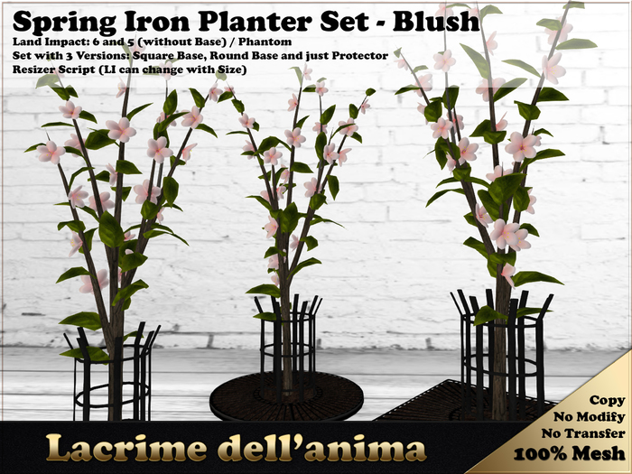 Spring Iron Planter Set - Blush