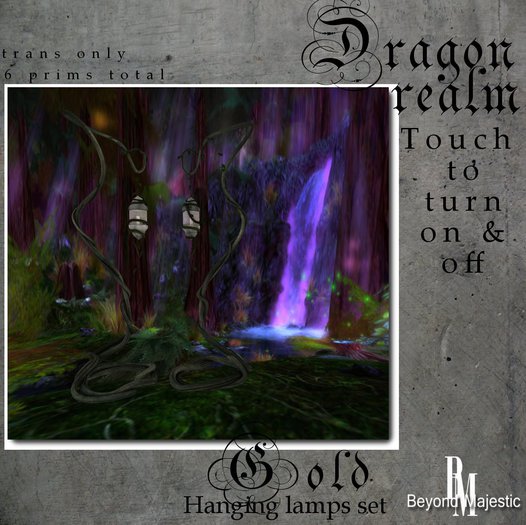 BM Dragon realm standing lamps Gold {Bagged}