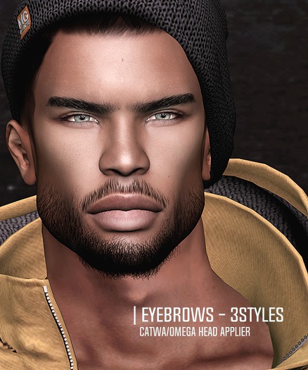 Volkstone Kev EyeBrows [3 Styles+Tintable]- Catwa/Omega Applier