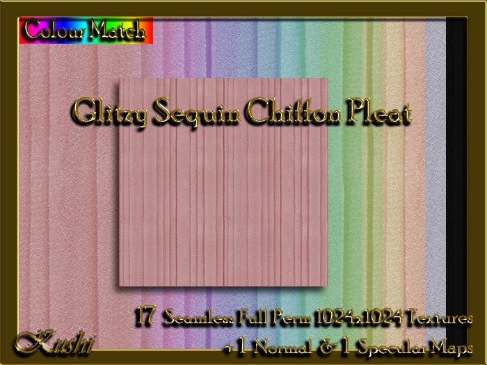 !Kushi! GlitzySequinCHIFFONPLEAT Textures -WEAR TO UNPACK