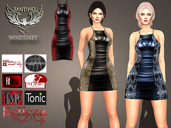 Santino Design-Pendant Mini Dress-Black/Red