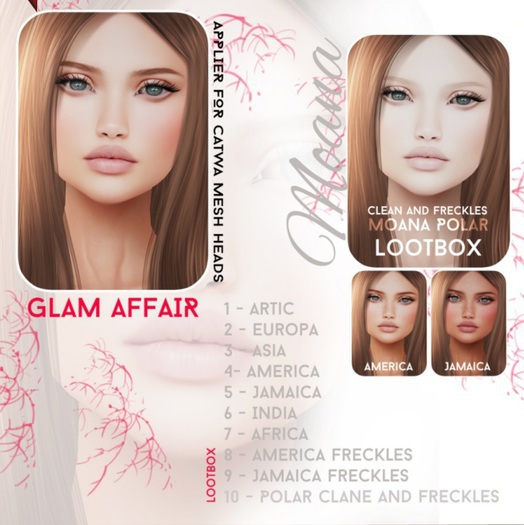 Glam Affair - Moana - Catwa Mesh Head Applier - Europa