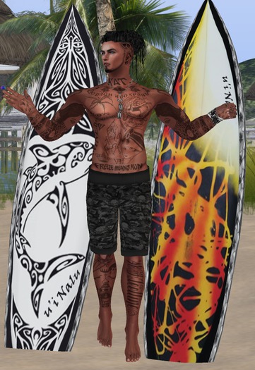 Nussis Surfer Shorts  Camo - Signature