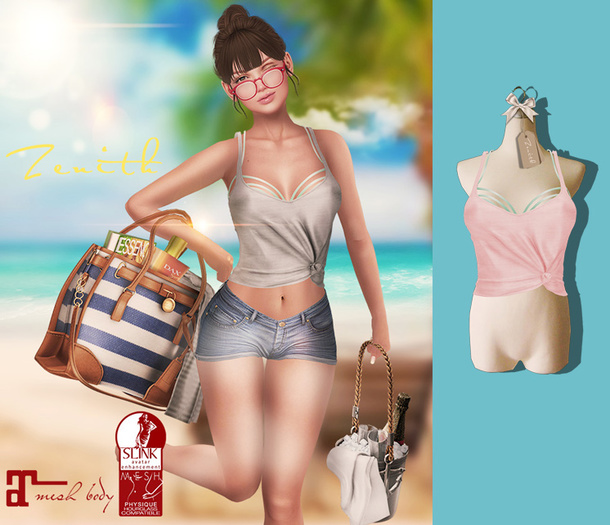 =Zenith=Summer  Tanktop w/ Bra (Pink)