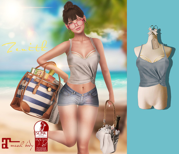 =Zenith=Summer  Tanktop w/ Bra (Blue)