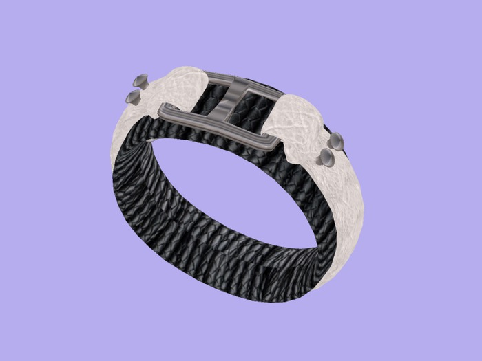 Tusk Double Leather Bracelet, Men's White on Black, (Boxed)