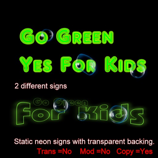 Go Green For Kids  Neon Signs Boxed