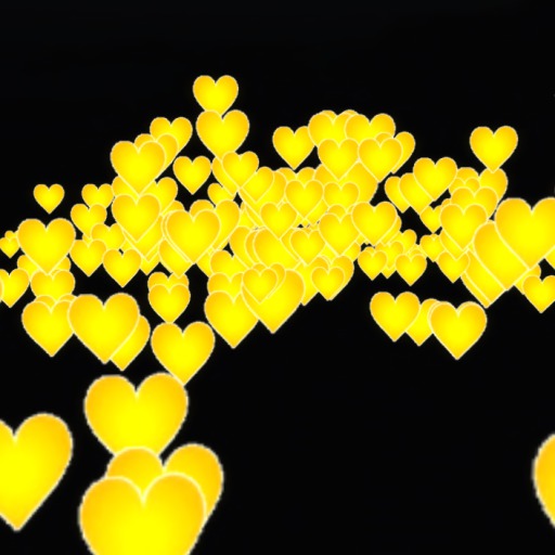 #PARTICLE BOUNCING YELLOW HEARTE