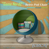 [CIRCA] - "Game NerdZ" - Retro Pod Chair - Ocean & Green