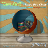 [CIRCA] - "Game NerdZ" - Retro Pod Chair - Orange & Ocean