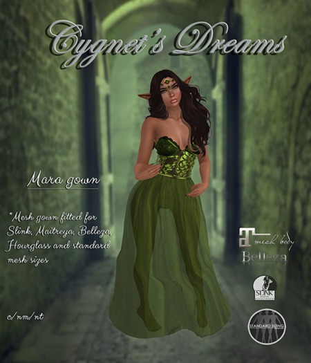 *Cygnet's Dreams*-Mara gown GREEN