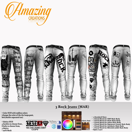 AmAzINg CrEaTiOnS 3 Rock Jeans (MAR)