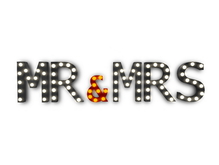 [Px] "MR & MRS" Illuminated Light Bulbs Sign