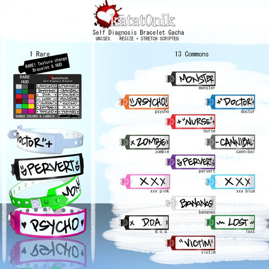 *katat0nik* (NURSE) Self Diagnosis Bracelet