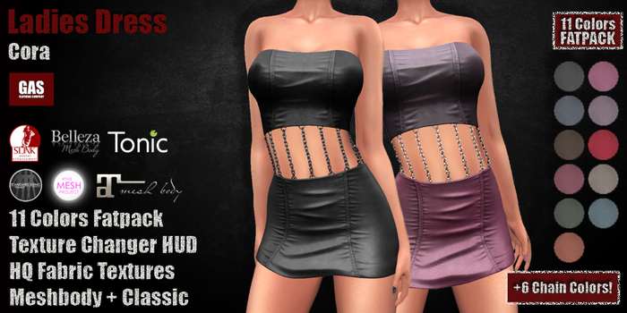 GAS [Ladies Dress Cora - 11 Colors w/HUD FATPACK] Demo