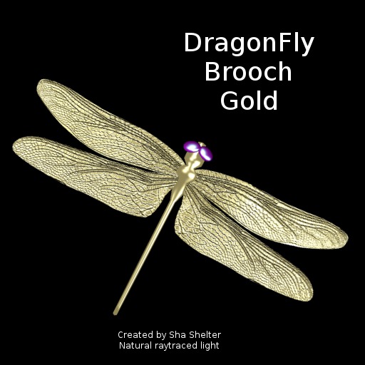 Exclusive DragonFly Gold Broach