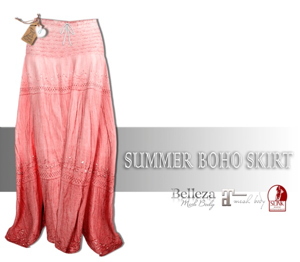 IS SUMMER BOHO SKIRT ROSE