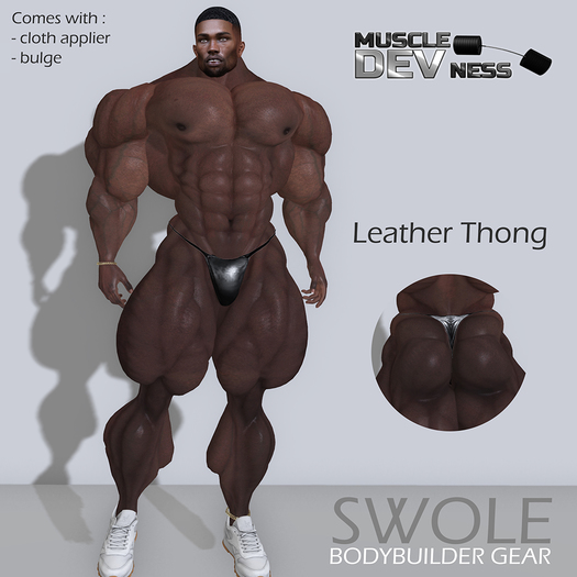 SWOLE - Leather thong black