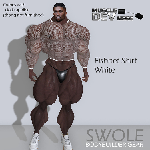 SWOLE - Fishnet shirt white