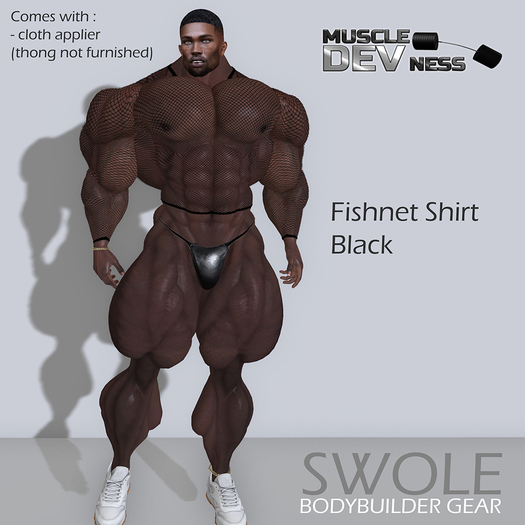 SWOLE - Fishnet shirt black
