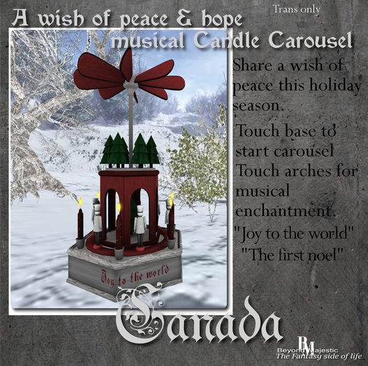 BM Wish of peace & hope: Candle Carousel Canada {Boxed}