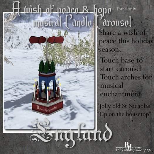 BM Wish of peace & hope: Candle Carousel England {Boxed}