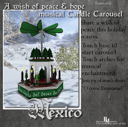 BM Wish of peace & hope: Candle Carousel Mexico {Boxed}