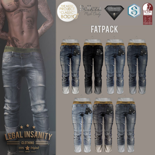 Legal Insanity - Sam rolled jeans FATPACK
