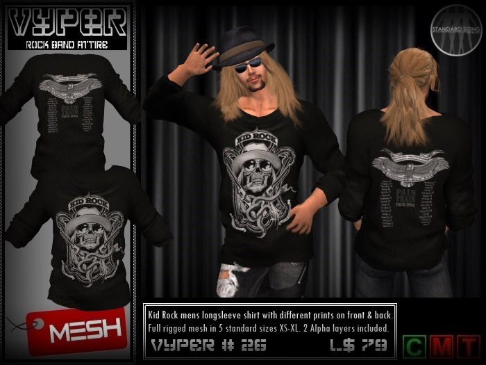 [VYPER] KID ROCK Male MESH Longsleeve Shirt