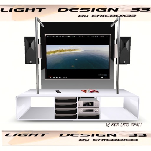 Modern Tv Stand whit web media system 12 prims Mesh (Boxed)