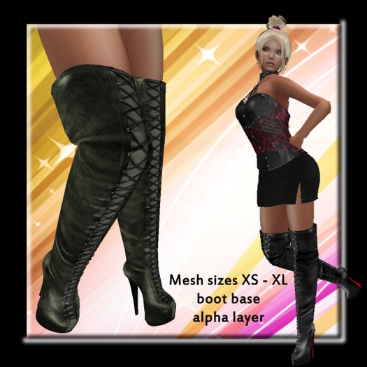 Sasha Mesh Lace Up Thigh Boots khaki - silver