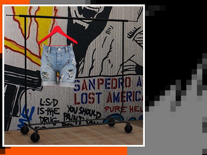LONE - Super Distressed Light-Washed Jeans Shorts.