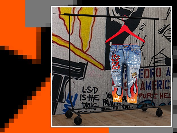 LONE - "BOYXFLAME" Personal Patched LightDenim Jeans.