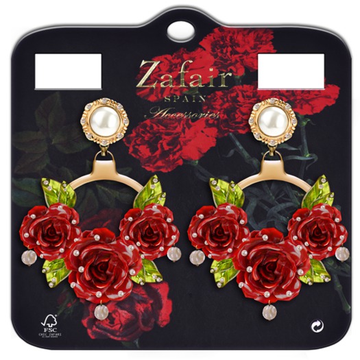 Zafair - Agua de Rocio Earrings -Red-