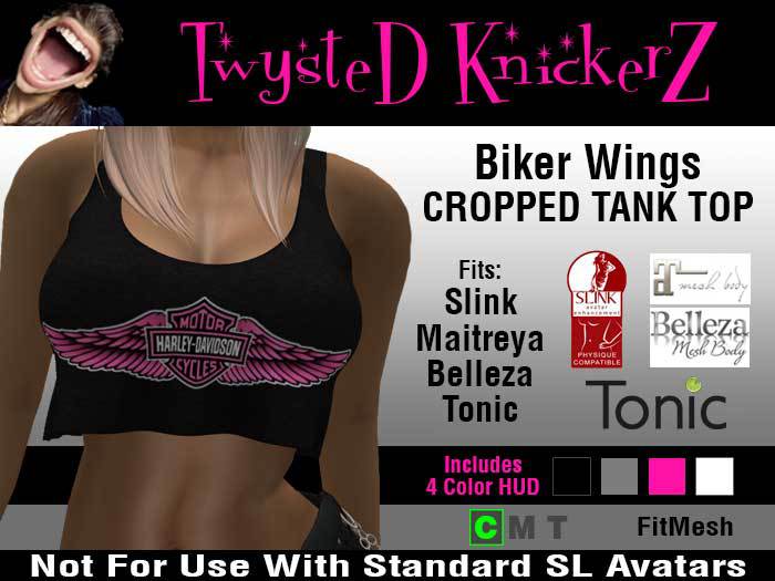 Harley Wings Cropped Tank Top CTT008