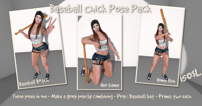 Baseball Chick Pose Pack