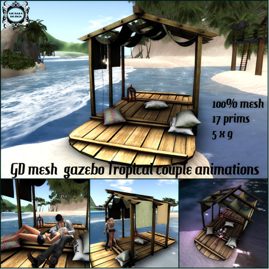 GD mesh gazebo Tropical couple animations