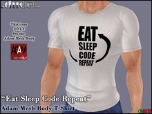 .dudel. Adam Mesh Body T-Shirt - Eat Sleep Code Repeat