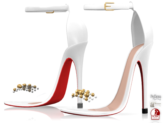 Garbaggio // Beaded Sandals - White