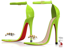 Garbaggio // Beaded Sandals - Lime