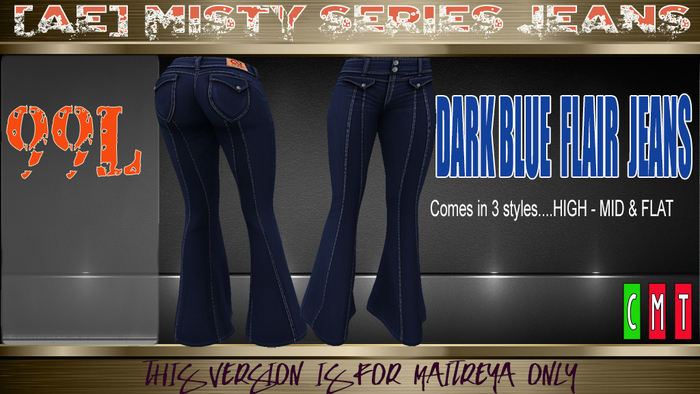 [AE] MISTY JEANS PACK -DARK BLUE FLAIRS