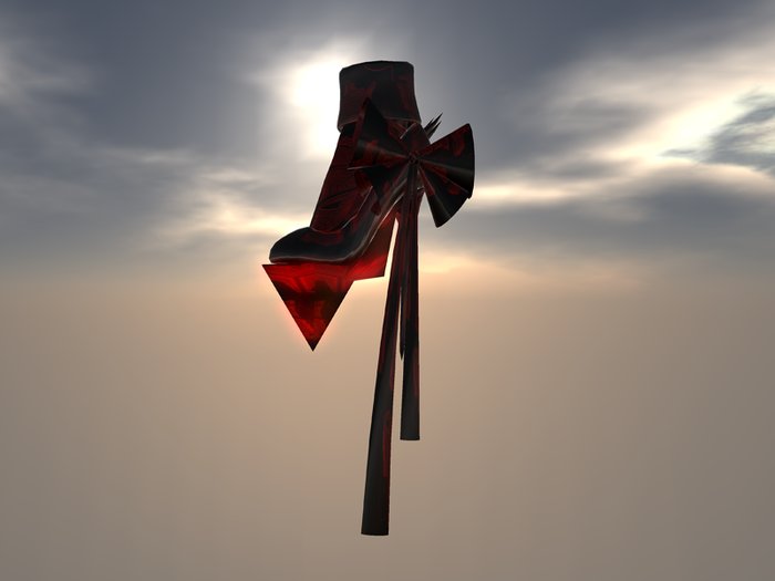 Obscurite Stiletto Grids/Boots - Ribbon -Red / Violator