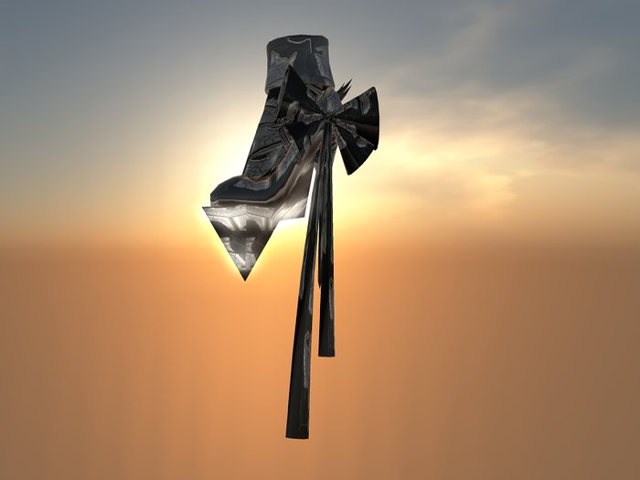 Obscurite Stiletto Grids/Boots - Ribbon - Silver / Violator