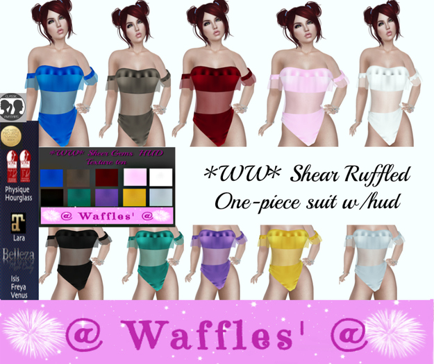 *WW* Sheer Ruffled One-piece suit w/hud